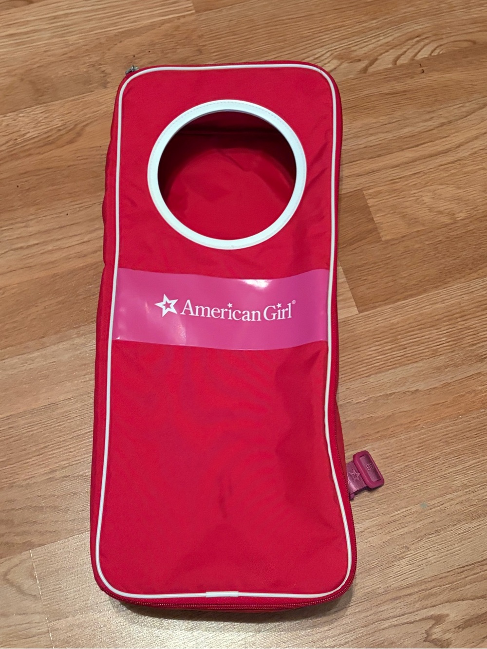 American Girl Hot Pink Swim Gear Tote with White Trim